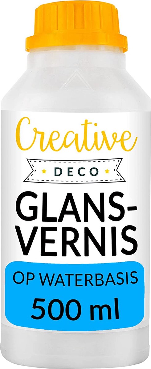Creative Deco Professionele Acryl Glanslak – 500ml – Kleurloos, Waterbasis