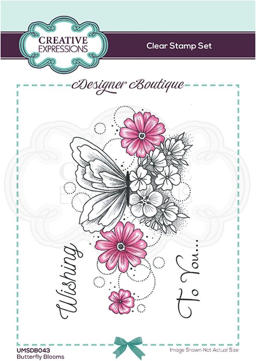 Creative Expressions Clear stamp - Vlinder bloemen - A6 - Set 3 stempels