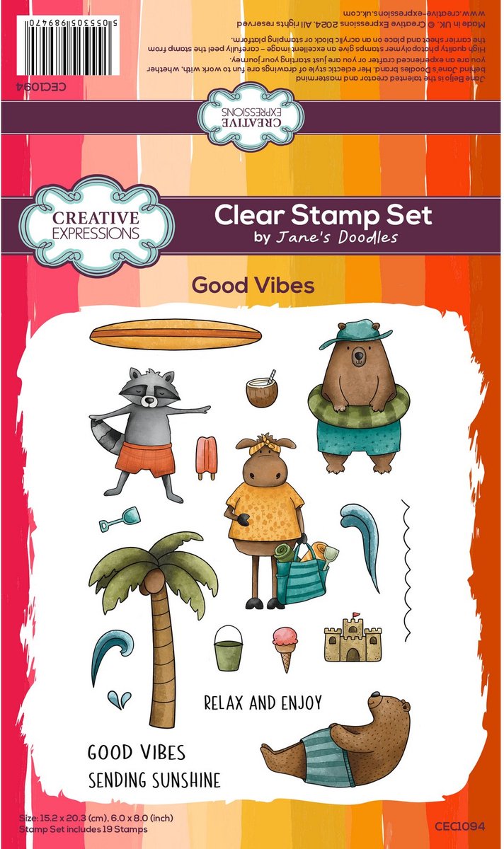 Creative Expressions • Janes Doodles Clear Stamp Set Good Vibes
