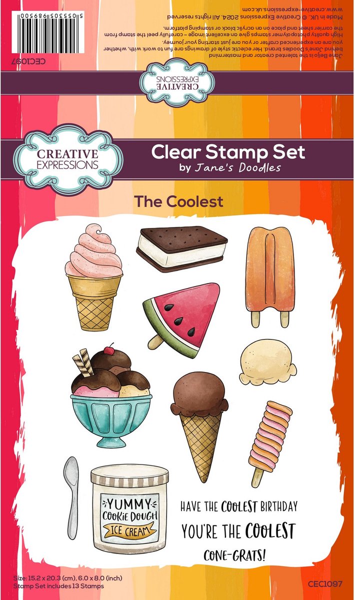 Creative Expressions • Janes Doodles Clear Stamp Set The Coolest