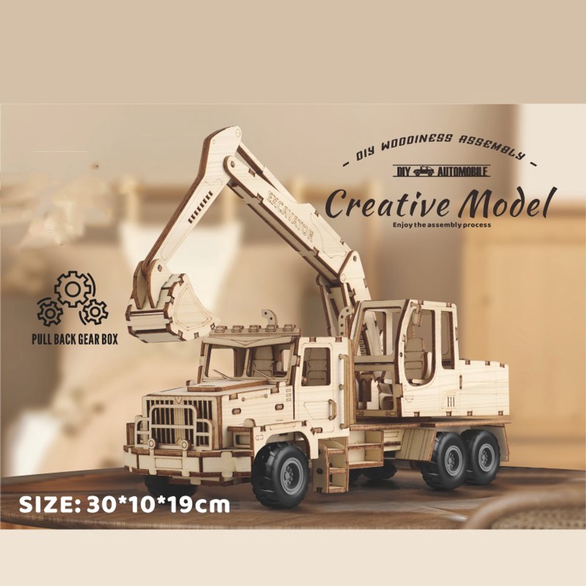 Kiepwagen met Graafarm 177-delig Houten DIY Modelbouw