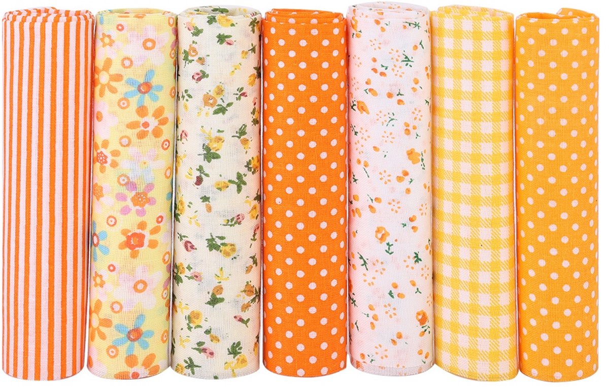 Creatorally 7 stuks Katoenen Stoffen - Vierkante Lapjes Stoffen - 50x50 cm - Naaien DIY - Bedding - quilt - patchwork - 100% katoen