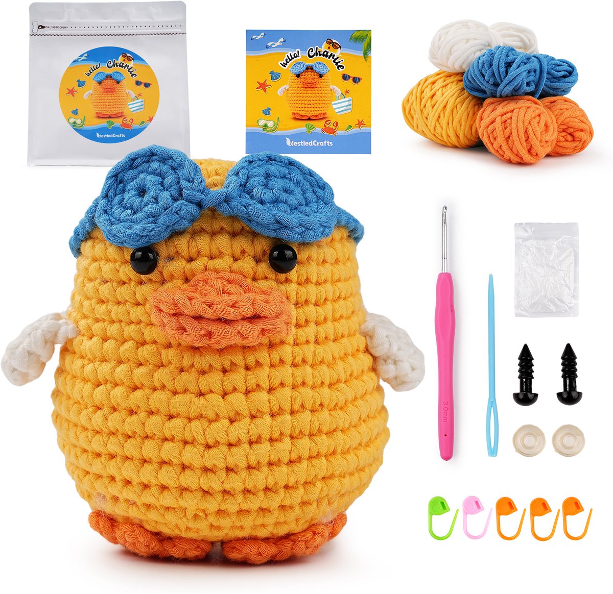 Creatorally Beginners Haakpakket - Haken Pakket Dieren - Haakpakketten knuffels - Complete Haakset - Creatief Hobbypakket - Completen Amigurumi Startersset - Met Stap-voor-stap Video Tutorials