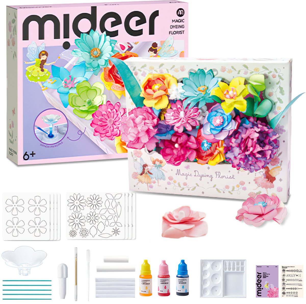 Creatorally DIY Papieren Bloemen Knutselpakket - Knutselpakket - Aquarelverloop Inkleurdoos Boeket - Creatief Speelgoed - decoupage papier - Maak Je Eigen Papieren Bloemen - Knutselset