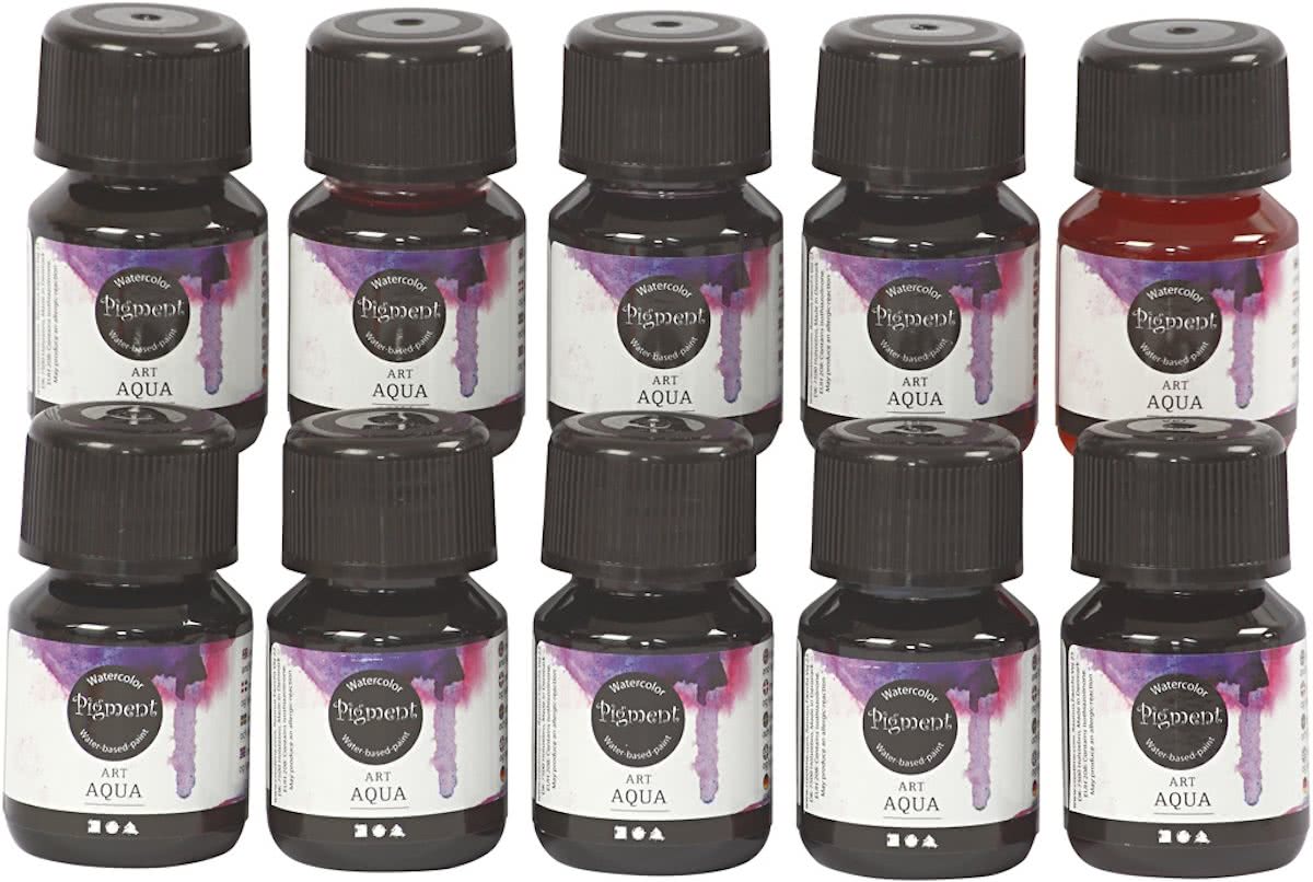 Art Aqua  Pigment, kleuren assorti, 10x30 ml