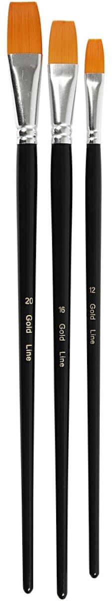 Big size - Gold Line penselen, l: 31+32+33,5 cm, b: 12+16+20 mm, 3 div