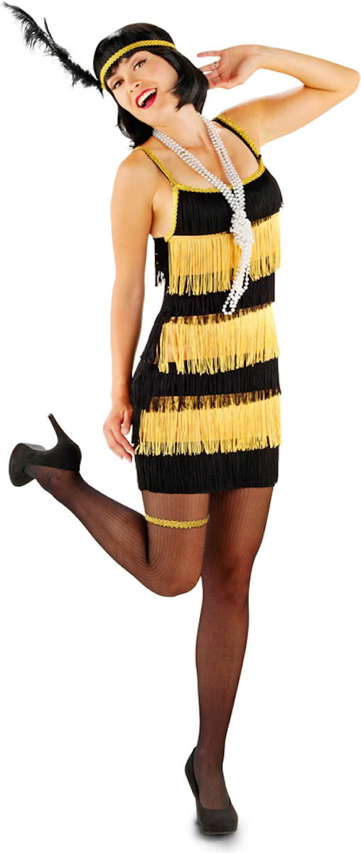 Charleston Jurk - 3-delig - Verkleedkleding - Maat S/M