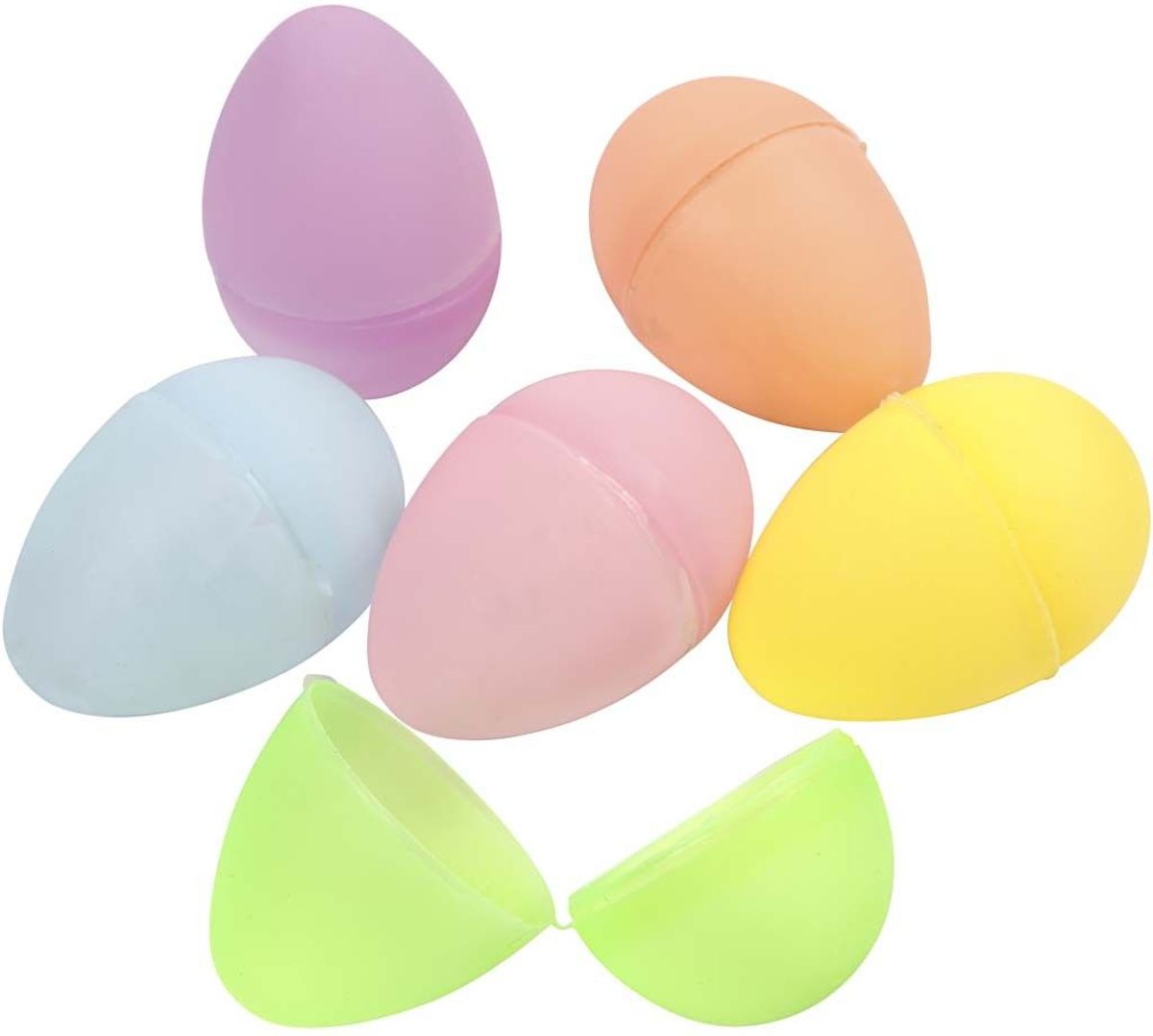 Ei, mat, h: 4,5 cm, d: 3 cm, pastelkleuren, 24stuks