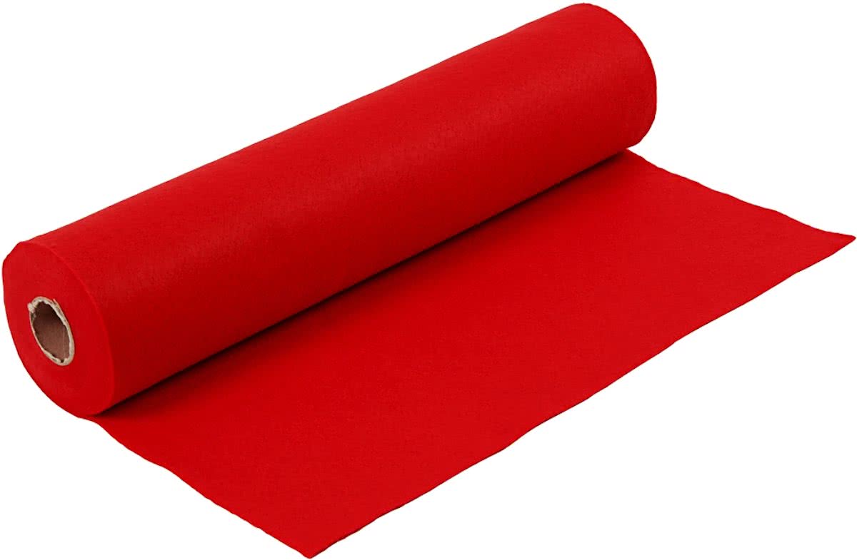 Hobby Vilt - 5m x 45cm x 1,5mm - Rood