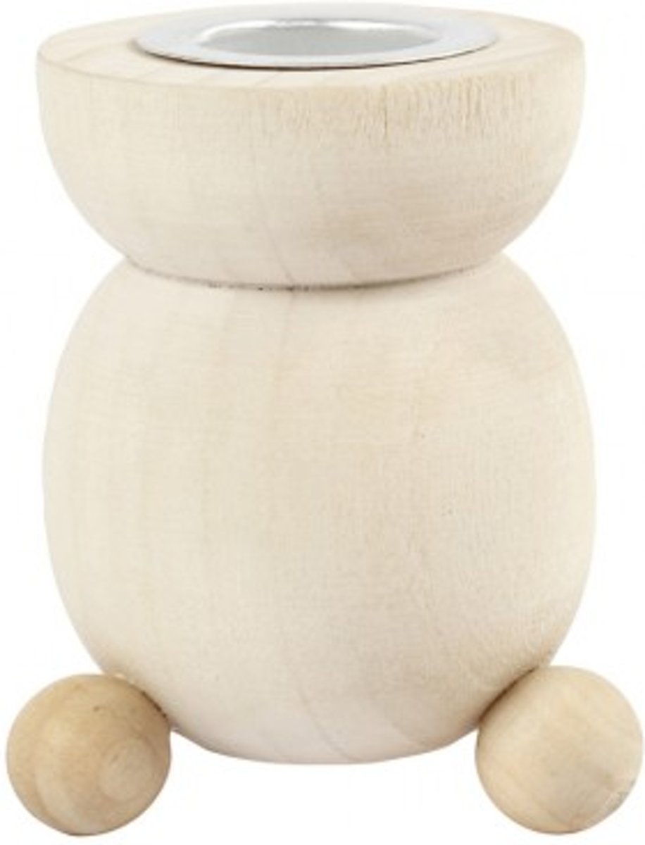 Kandelaar, h: 6,5 cm, d: 4,8 cm, populier, 1stuk