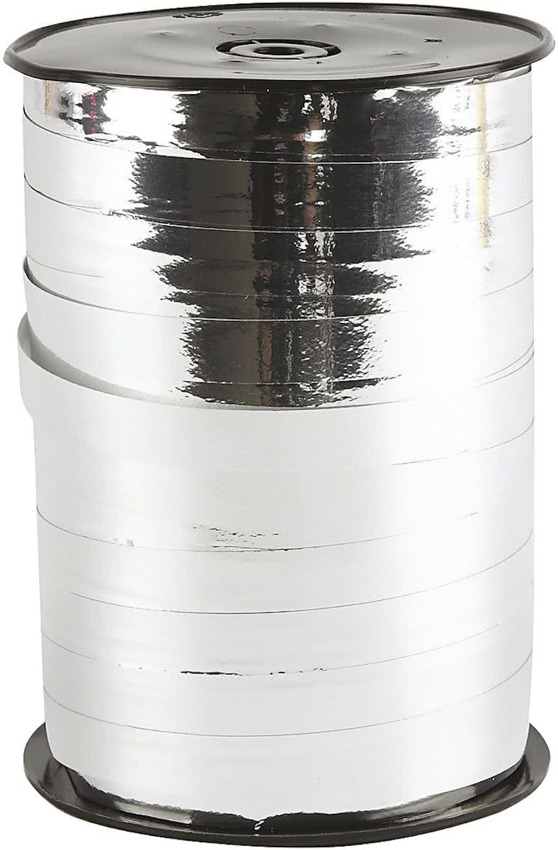Krullint, b: 10 mm, zilver metallic, 250 m