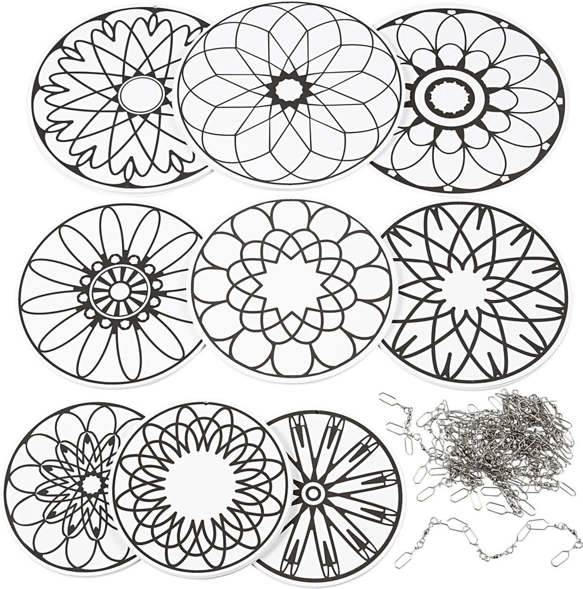 Mobile ornamenten, d: 12+15+18 cm, 60 assorti