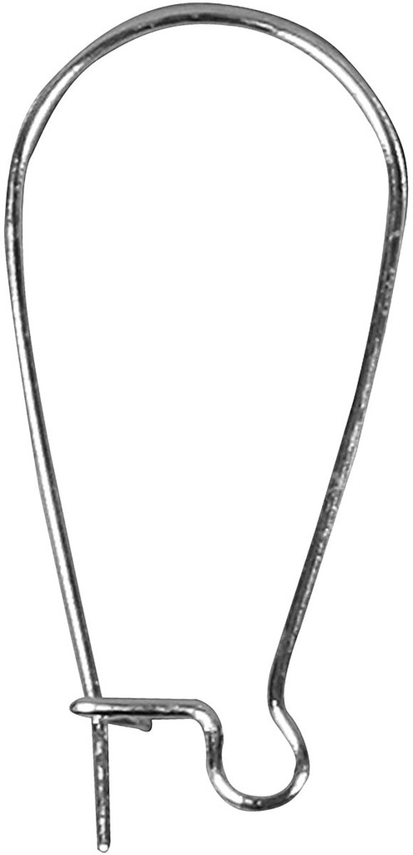 Oorbellen,  25 mm, verzilverd, SP, 30 stuks