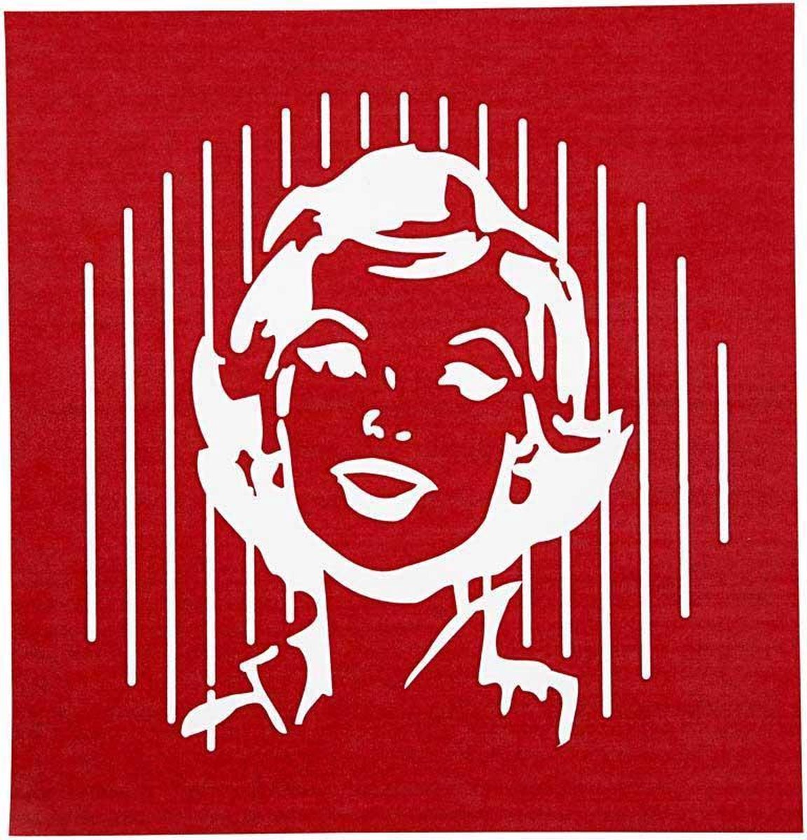 Screen stencil, vel 20x22 cm, dame, 1 vel
