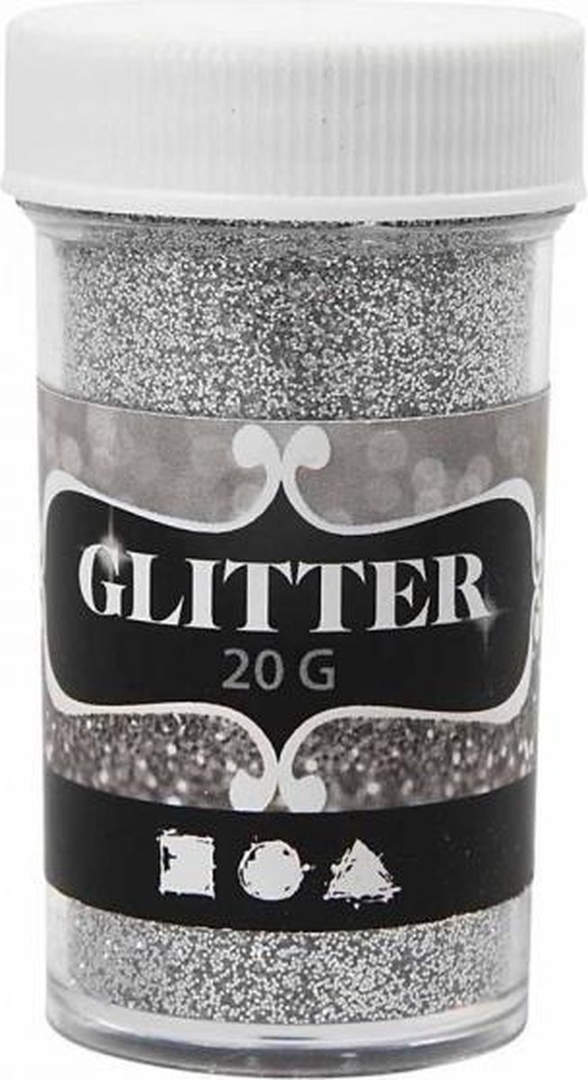 glitter zilver 20 gram