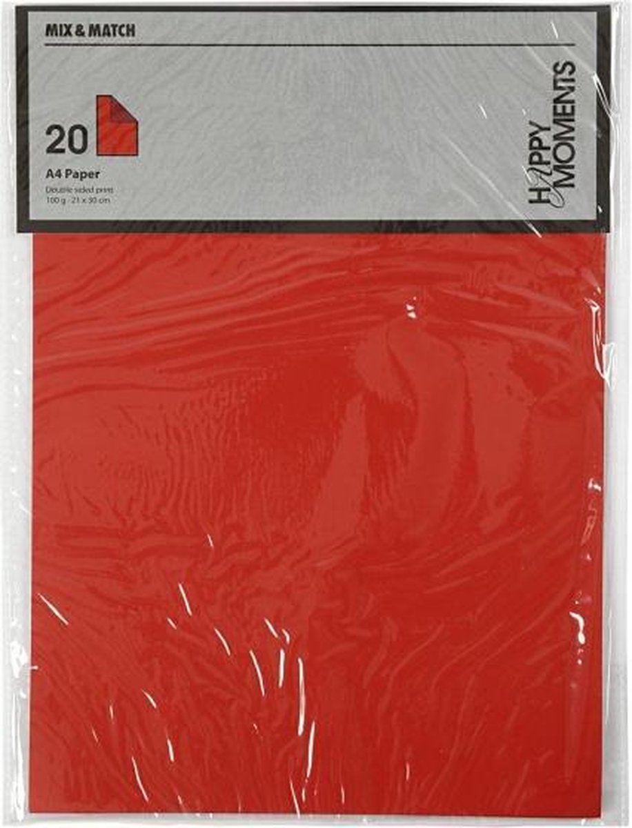 structuurpapier 21 x 29,7 cm 20 stuks rood