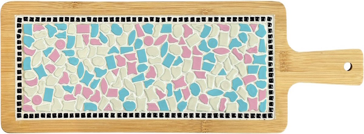 Borrelplank Z Lichtblauw-Creme-Roze ZG Mozaïek Pakket