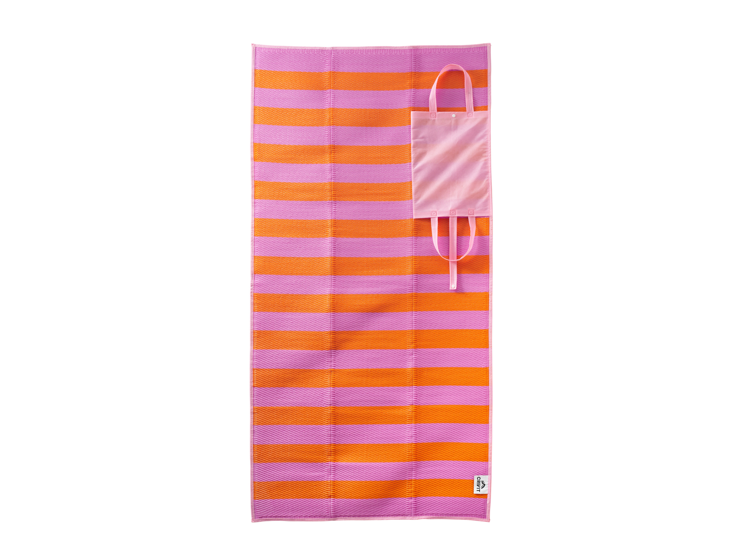CRIVIT Strandmatje 90 x 180 cm (Donkerroze/oranje)