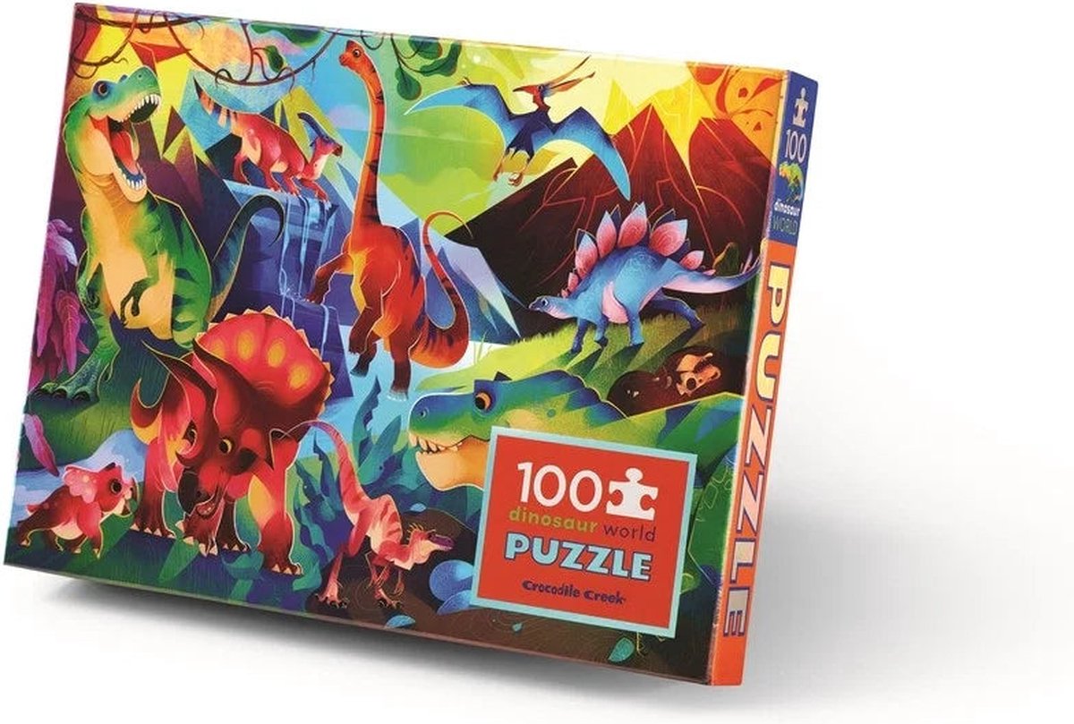 Crocodile Creek 100 Stukjes Holografische Puzzel/Dinosaurussen Wereld