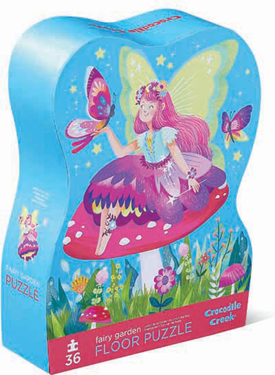 Crocodile Creek 36 pc Shaped Puzzle - Fairy Garden