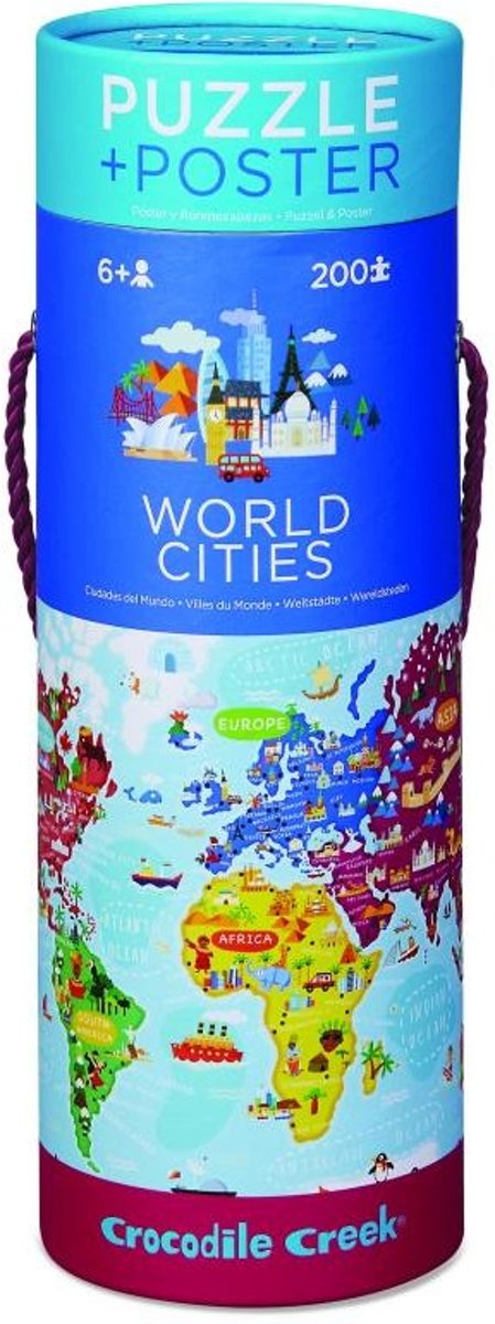 Crocodile Creek poster & puzzel Wereld steden