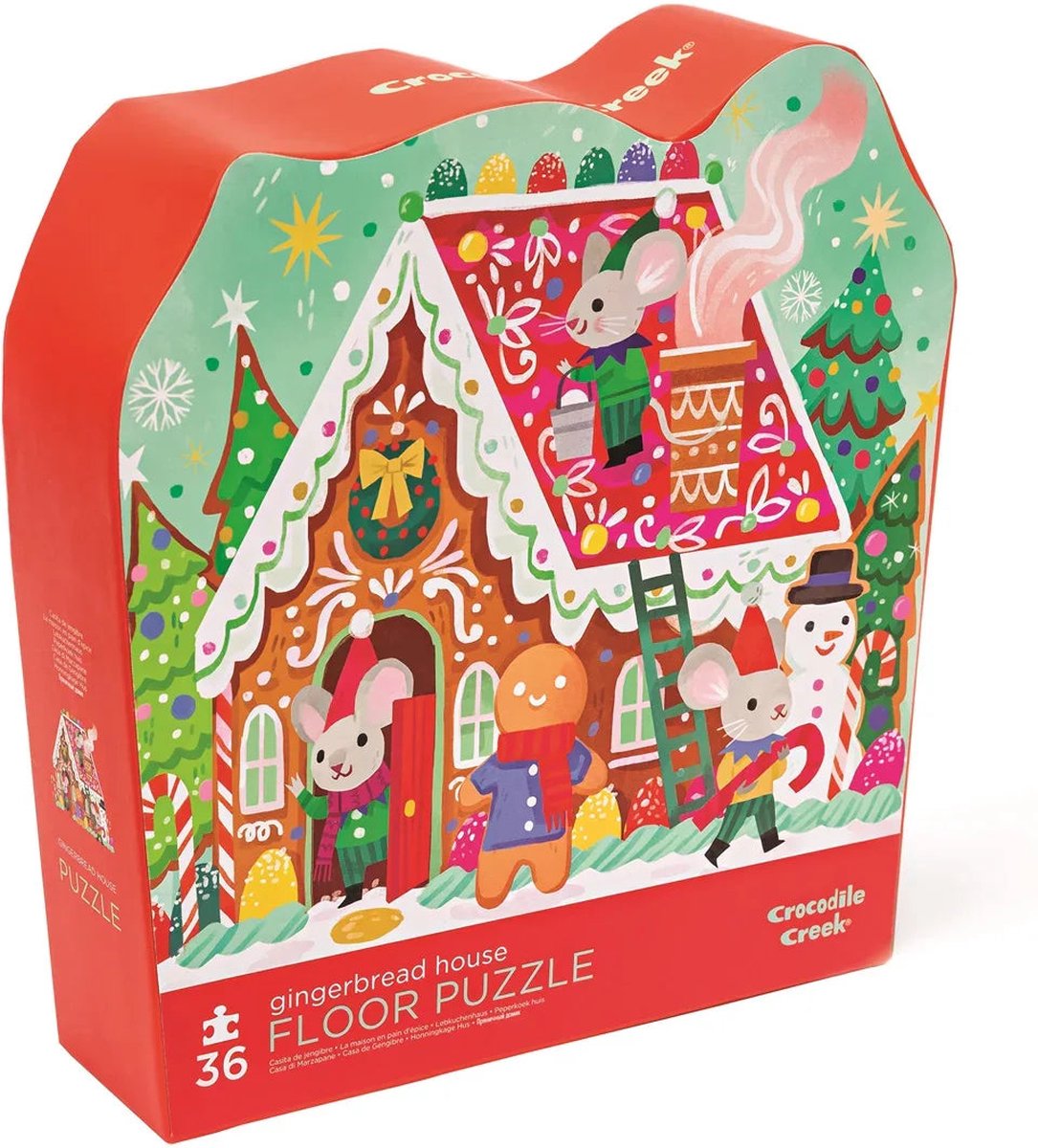 Peperkoeken huisje puzzel met kerst - Crocodile Creek