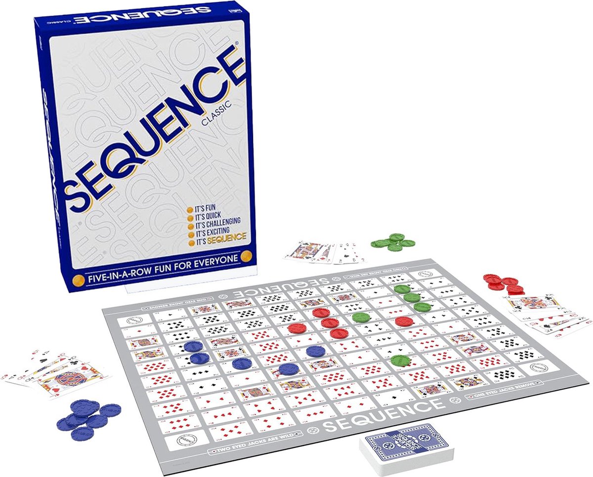 Crrynuo, SEQUENCE spel - bordspel - wordt geleverd met uitklapbaar bord, kaarten en fiches