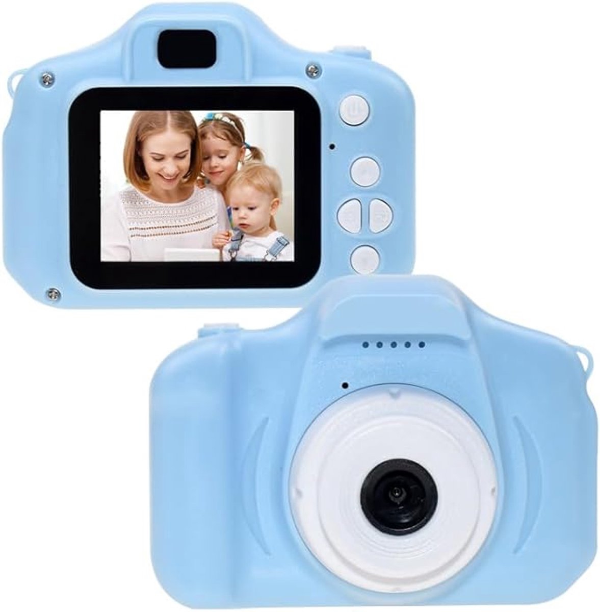 Crrynuo - Digitale Kindercamera - Kindercamera - Fotocamera Voor Kinderen - Digitale Kindercamera Met Dubbele Camera 1 Set - Met 32GB Geheugenkaart - Blauw