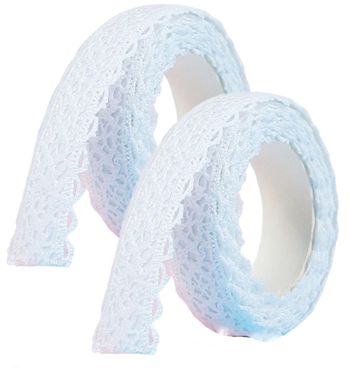 Crrynuo - Dubbele Kanttape - Wit - 2 Stuks - Katoen - Selfklevend - DIY Decoratie