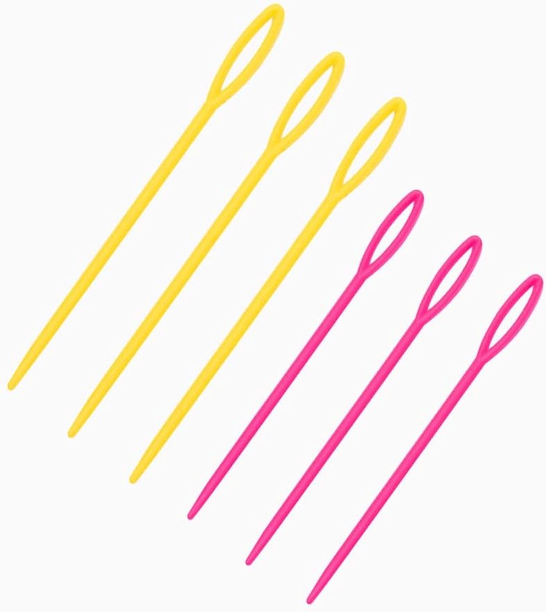 Crrynuo - Plastic Naainaalden - Borduurnaalden - Wolnaalden - Breinaalden - Geschikt voor Kinderknutselen en Handwerken (6-Pack)