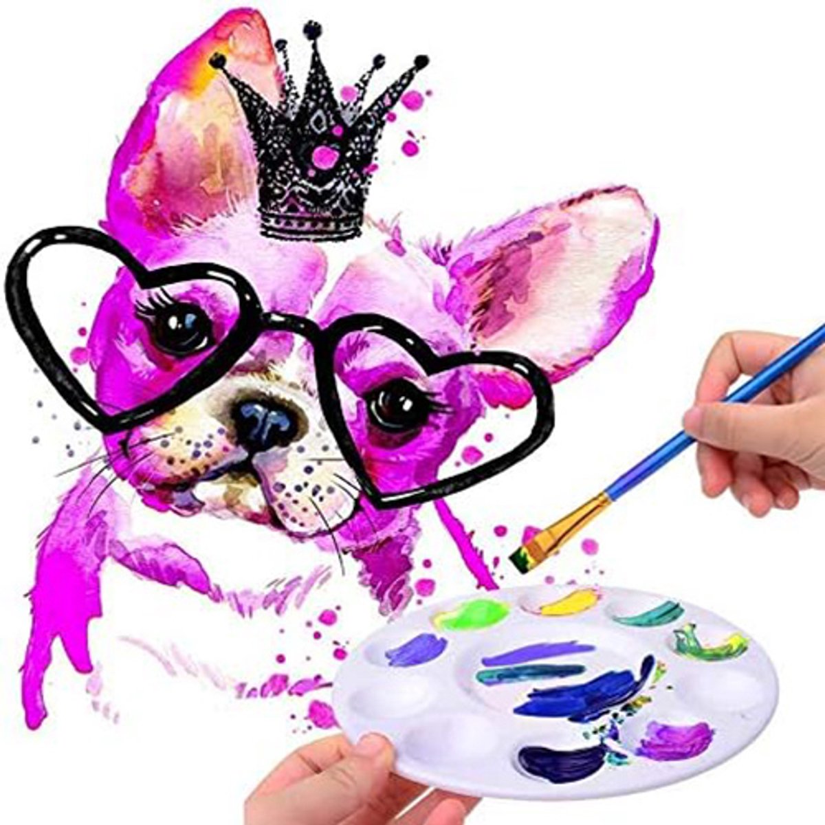 Crrynuo - Schilder Palet Wit - Bloemvorm Schilderspalet - Kunststof Verfpalet - 6,3Inch - 12 Stuks - Voor Kunst En Schilderen - Wit