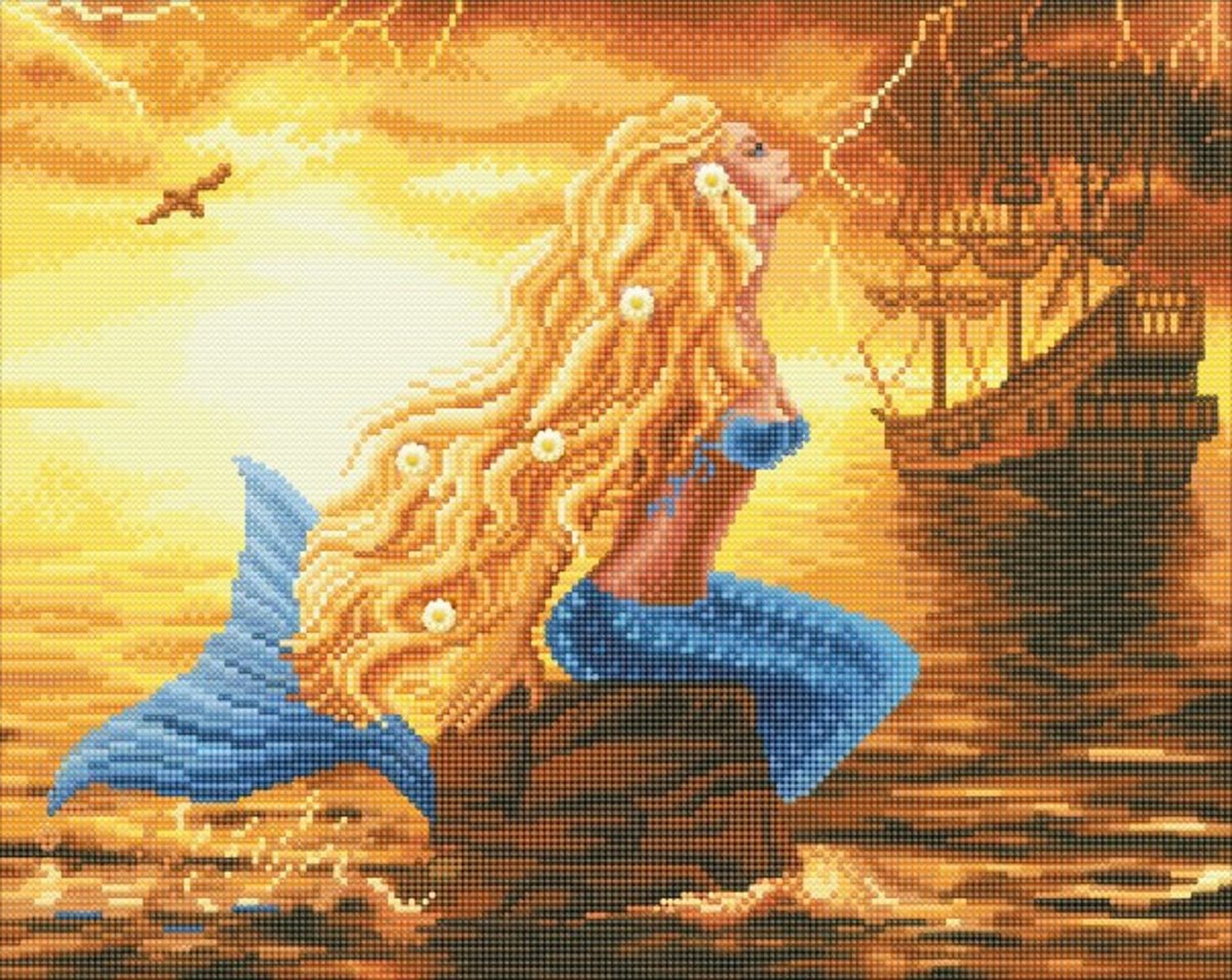 Diamond Painting Crystal Art Kit ® Mermaid Dreams, 40x50 cm, full painting