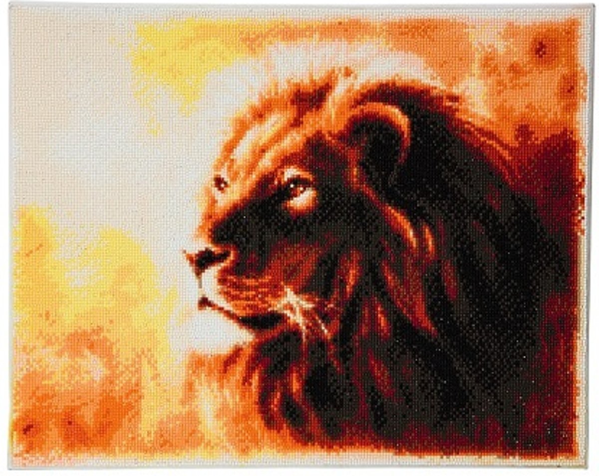 Diamond Painting Crystal Art Kit ® Proud Lion, 40x50 cm