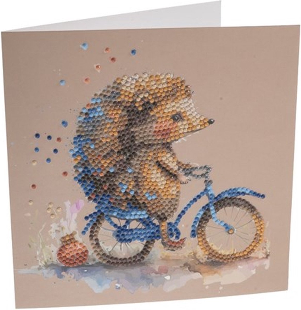 Crystal Art Card: Hedgehog (18x18 cm)