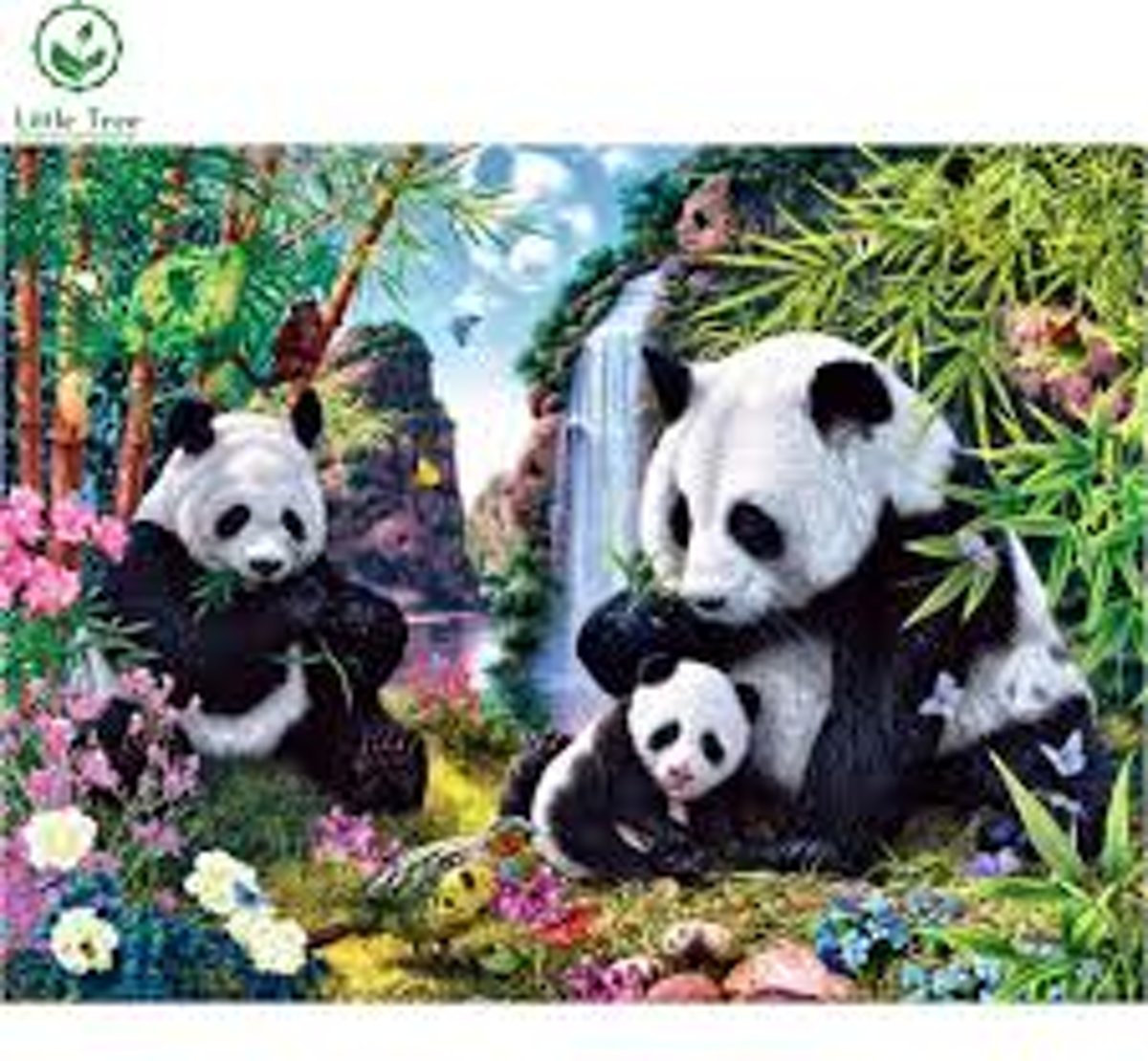 Diamond Painting Crystal Art Panda Valley 40x50 cm, Full Painting