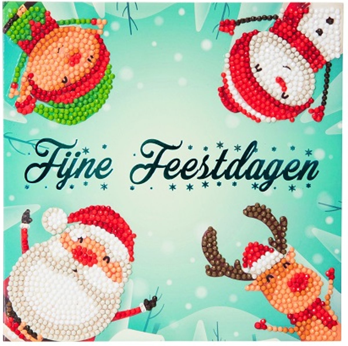 Diamond Painting Crystal Card Kit ® Fijne feestdagen 3, 18x18 cm, Partial Painting‎‎