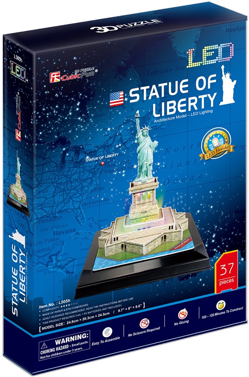 Cubic Fun - 3D Puzzel - Statue of Liberty met LED verlichting