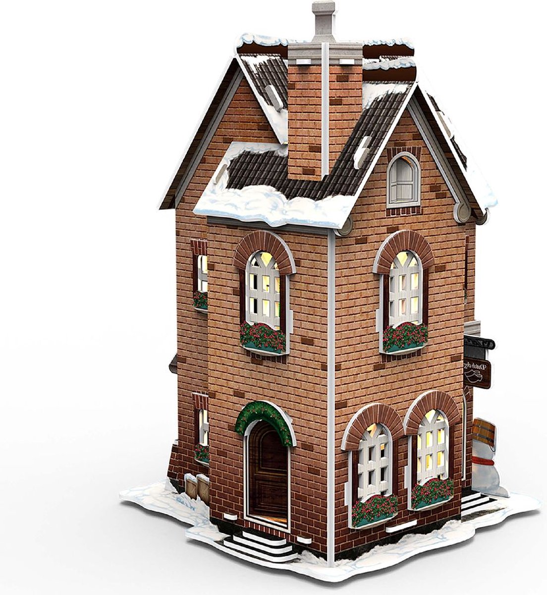 Cubic Fun 3D Puzzel Hollands Huisje Winter Klompenmakerij + Licht 53 Stukjes