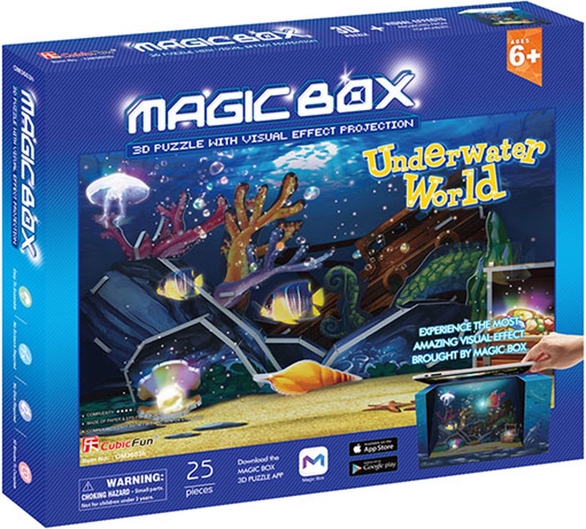Cubic Fun 3D puzzel - Magic Box - Onderwaterwereld - 28 stukjes.