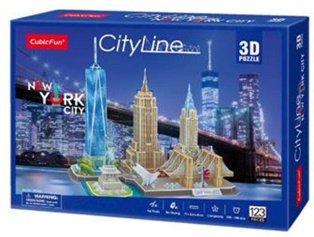 Cubic Fun 3D-puzzel City Line New York City - 123 stukjes - Vanaf 8 jaar