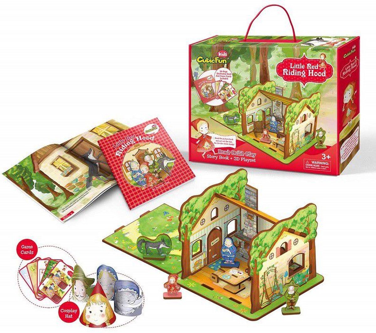 Cubic Fun 3D puzzel Little Red Riding Hood - 35 stukjes kinderspel.
