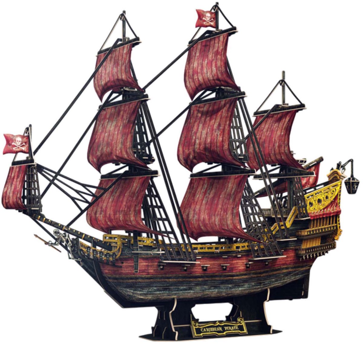 Cubic Fun 3D-puzzel Queen Annes Revenge piratenschip karton.