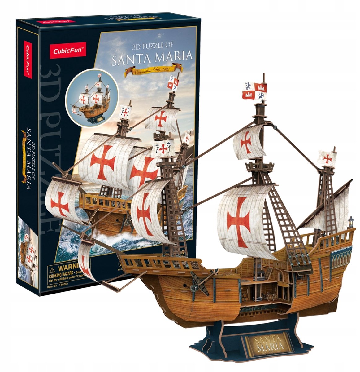 Cubic Fun 3D-puzzel Santa Maria Zeilboot - 204 Delen