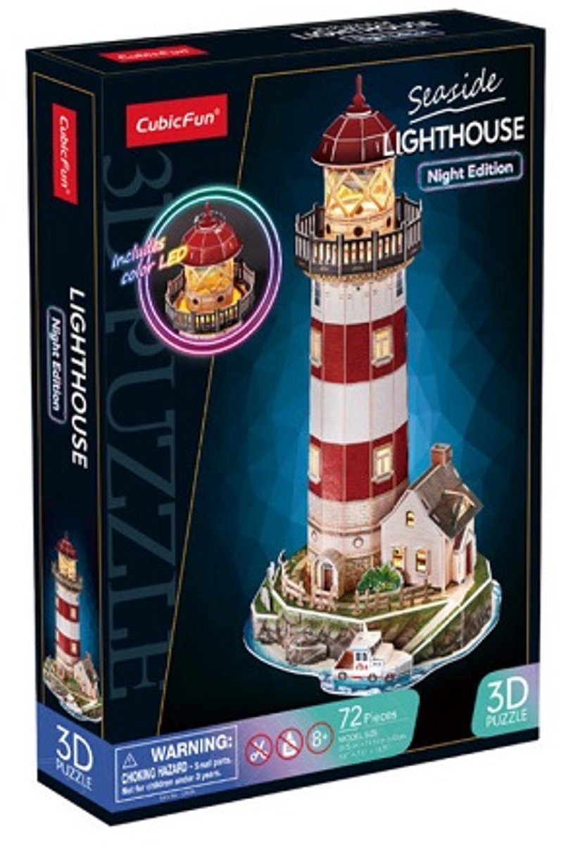 Cubic Fun 3D puzzel Vuurtoren (nachtversie) - Cubic Fun Puzzle 3D Latarnia (wersja nocna)