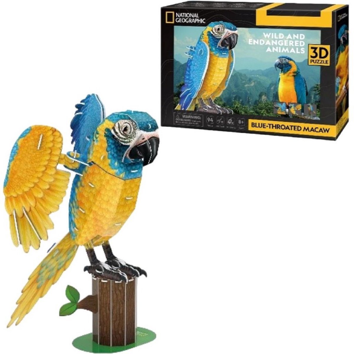 Cubic Fun 3D puzzel papegaai National Geographic dieren karton.