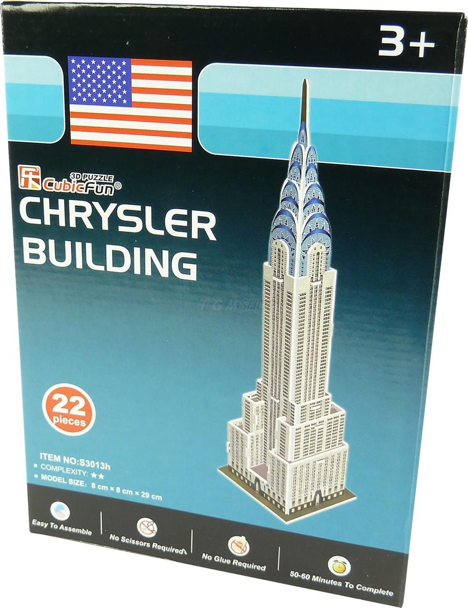 Cubic Fun - Beroemde gebouwen 3D puzzel - Toy Model Architecture Monument - Chrysler Building 29cm