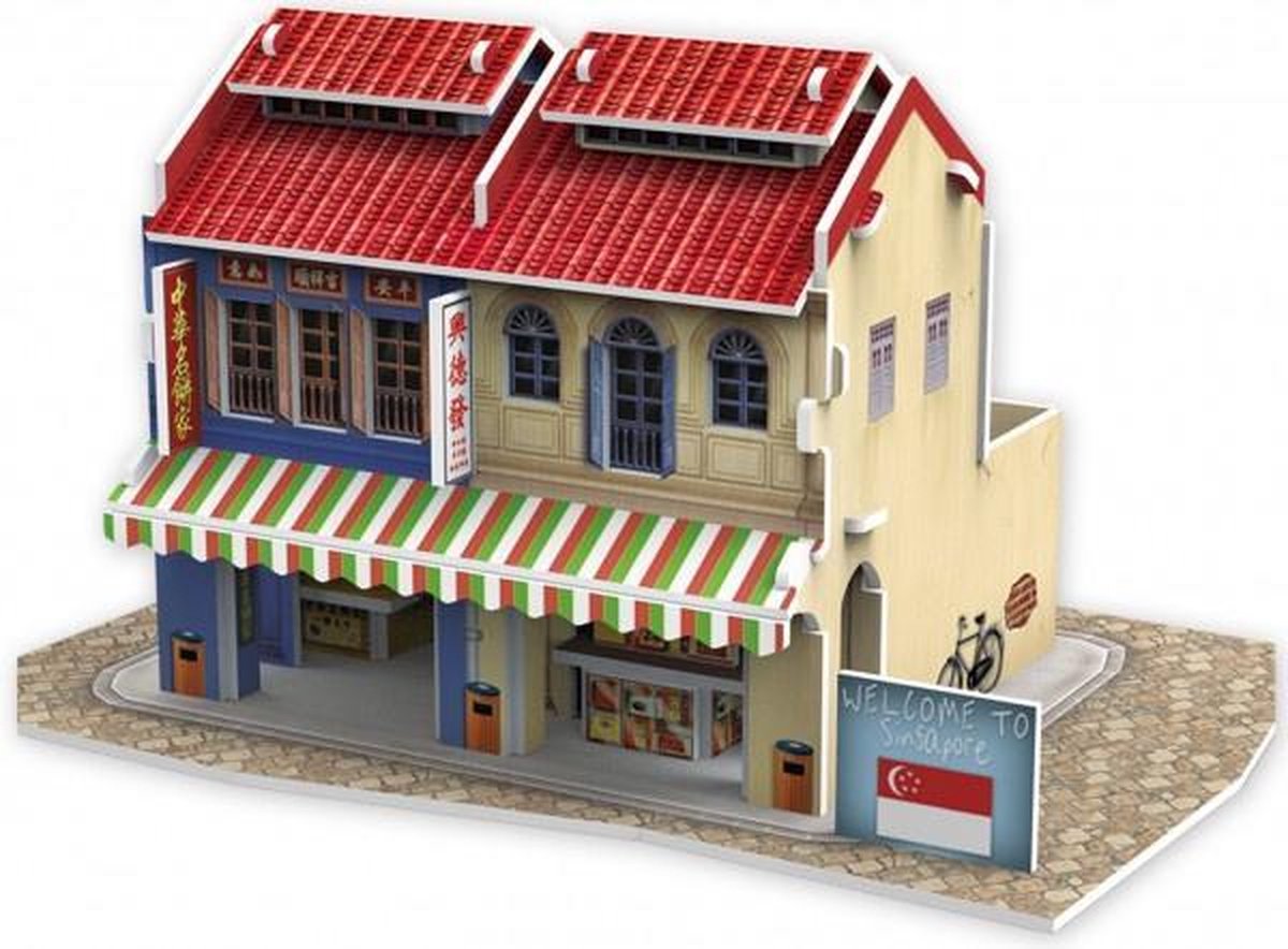 Cubicfun 3d Puzzel Chinatown Singapore 16,5 Cm Foam 32 Stukjes