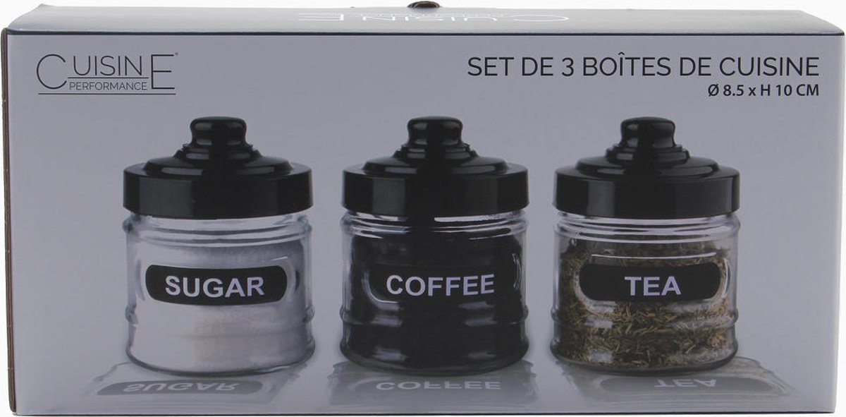 Cuisine Performance voorraadpot 8,50x10cm set 3 stuks.
