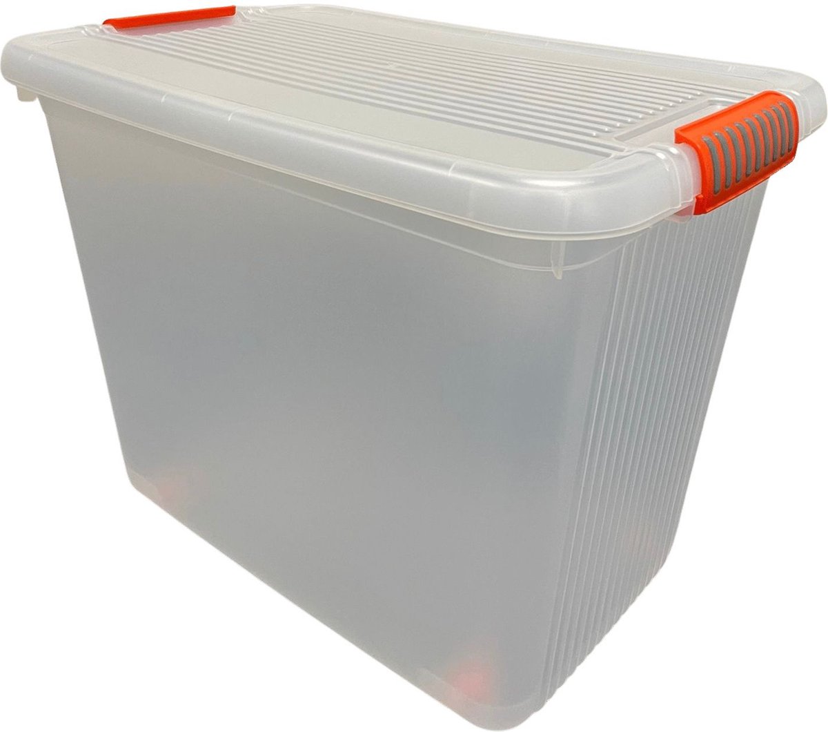 Curver Kis K Latch XXL Opbergbox met Wielen 69L Transparant/Oranje