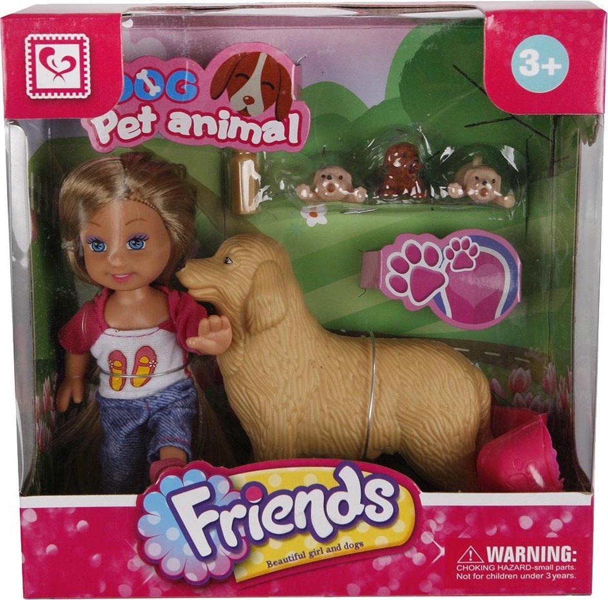 Cute Girl Pop Met Hond 10 Cm